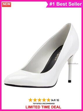 Faux Patent Leather Almond Toe Stiletto Pump